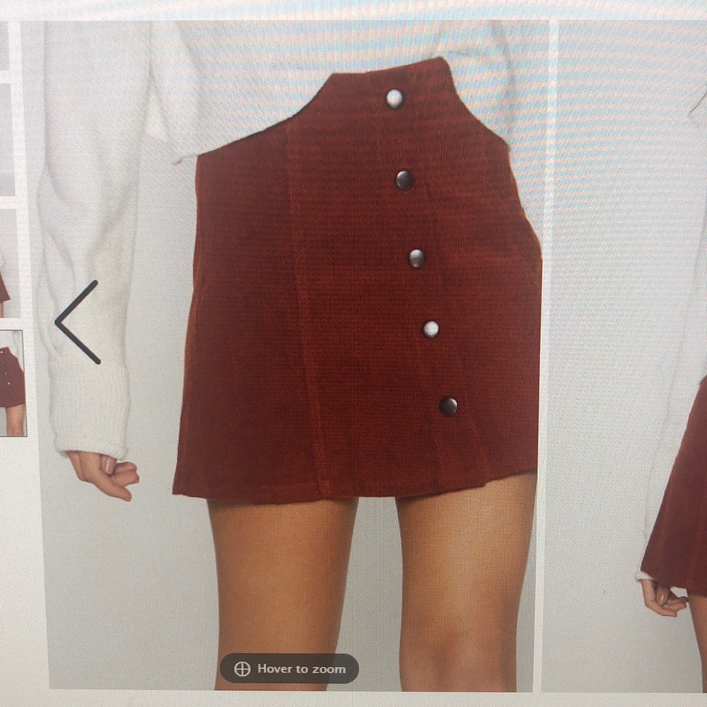 Button down corduroy skirt